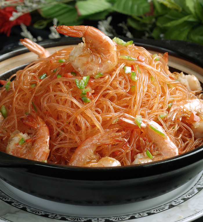 砂锅石锅美食煲类特色菜怀粉丝虾煲