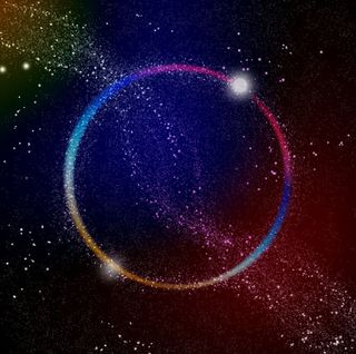 星空多彩圆形背景