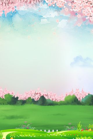 樱花桃花花海春天背景图