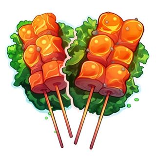 烧烤烤肉串插画免抠