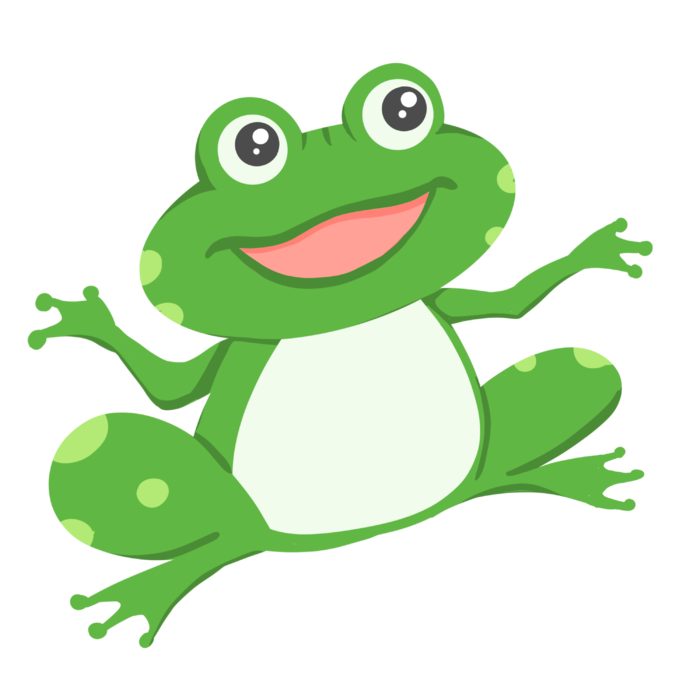 开心青蛙动物手绘卡通
