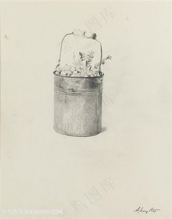 安德鲁怀斯手绘铁桶装饰画