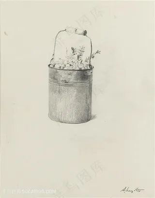 安德鲁怀斯手绘铁桶装饰画