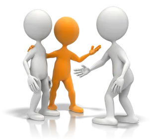 人物交谈立体人物卡通