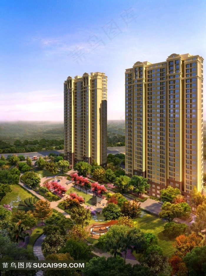 纯法式高层建筑效果图
