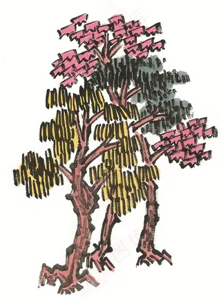 树木国画欣赏素材