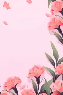 简约粉色康乃馨插画背景