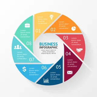 数据图表统计图形分析分类商务会议办公图标PSD模板素材