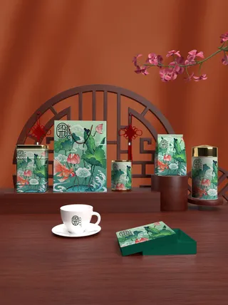 高端文创样机素材产品中国风国潮logo礼盒包装VI智能贴图PSD模板