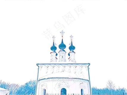 东正教教堂插画