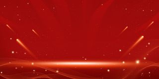 红金色曲线几何大气展板背景