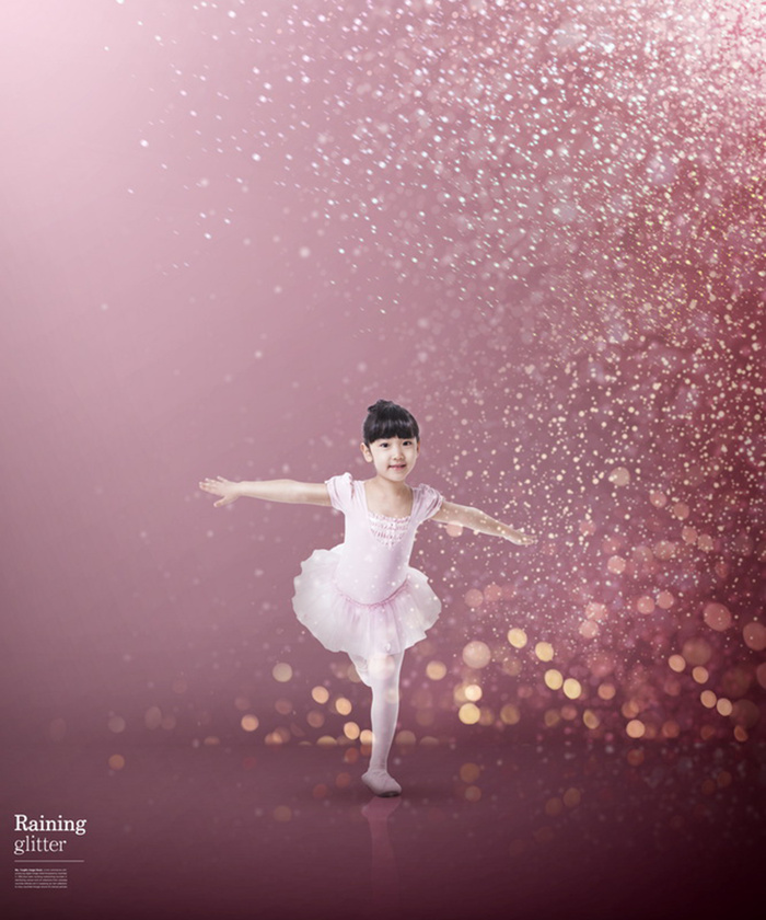 梦幻光晕水泡儿童相册摄影素材