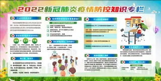 2022新冠肺炎疫情防控知识专栏展馆展厅文化墙