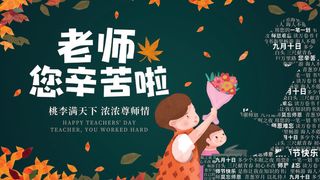 教师节老师您辛苦了黑板海报