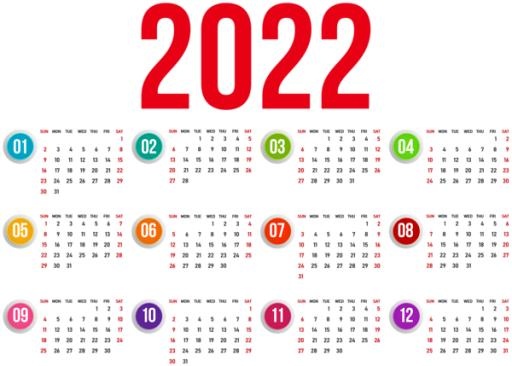 日历 2022 年 PNG免抠(600x429)