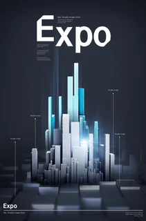 新创意人工智能AI区块链大数据论坛城市科技展板海报PSD素材模板