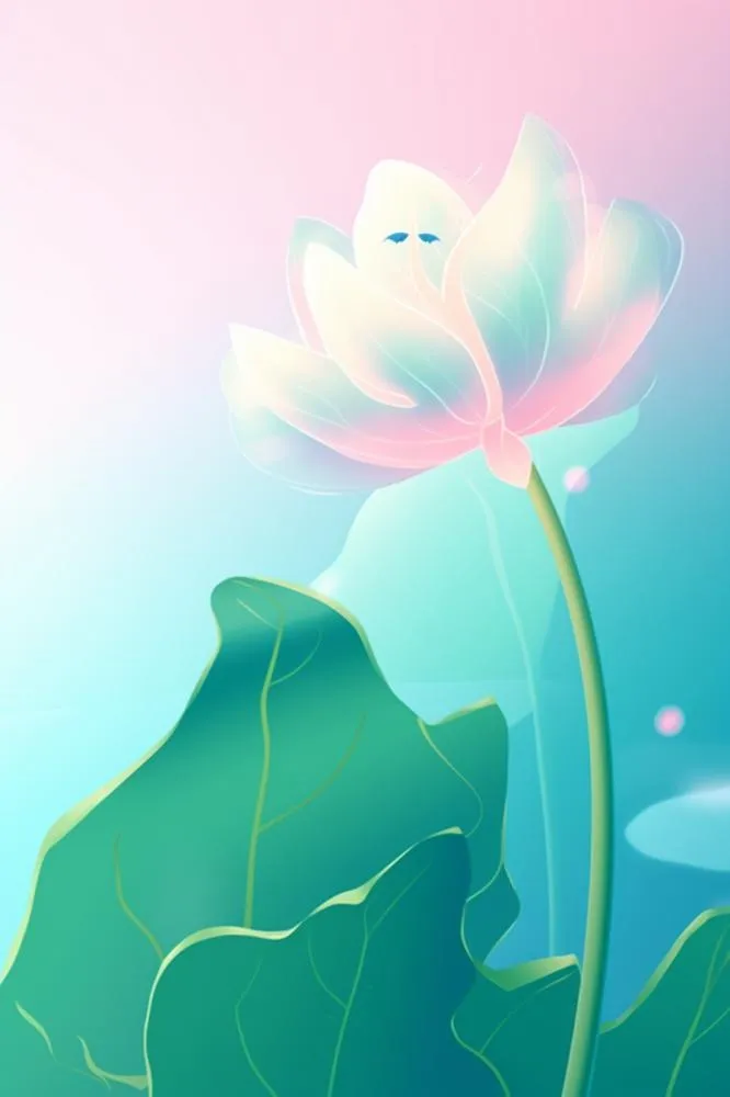 创新可爱粉色荷叶昆虫线条背景(896x1344)