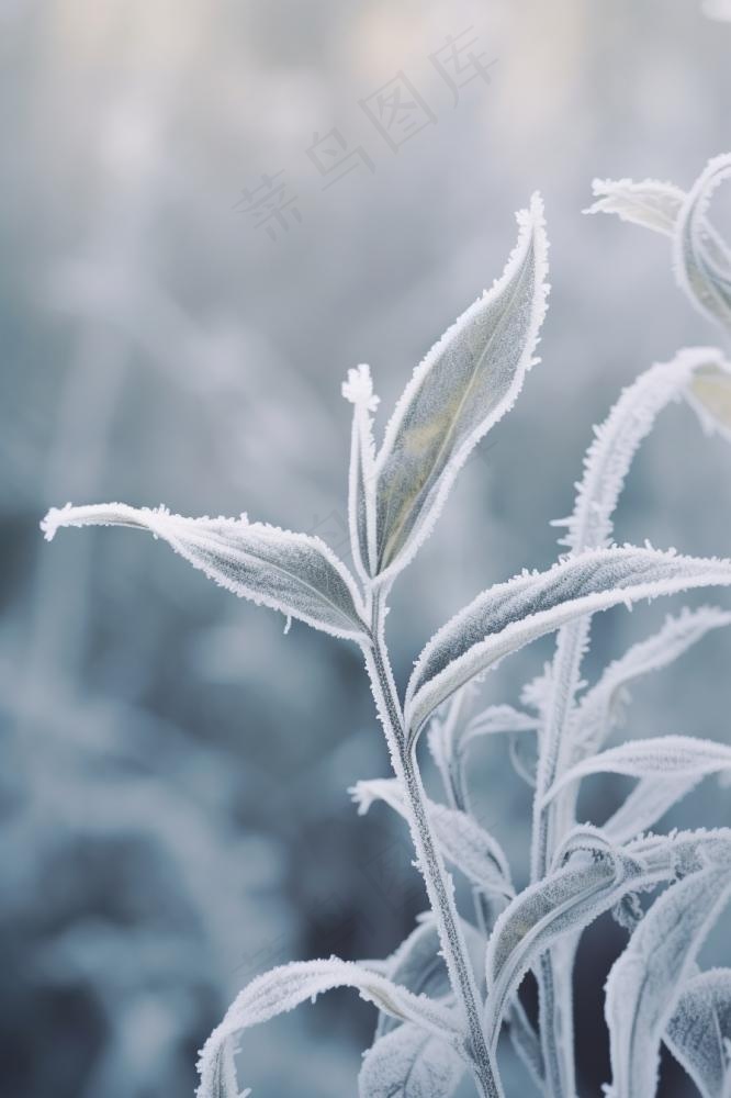 雪花枝叶白色背景(896x1344)