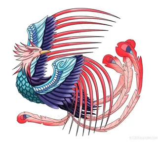 骨刺凤凰PNG绘画图片