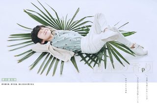 纯色日系单张放大儿童模板