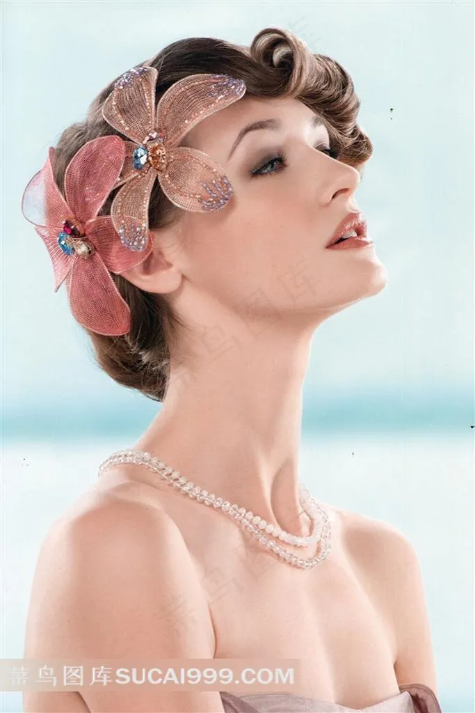 戴头花的时尚性感美女