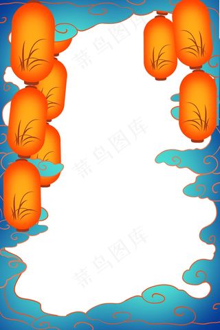 国潮手绘相框psd分层模板