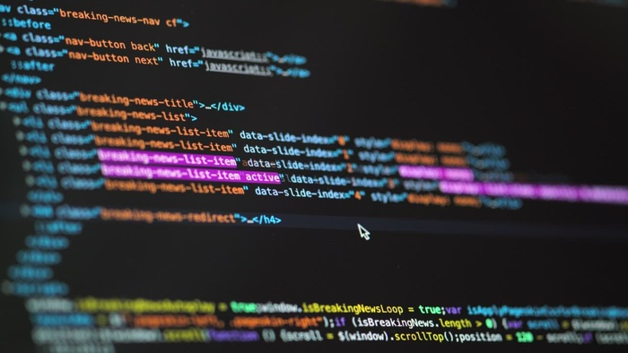 屏幕上的计算机代码