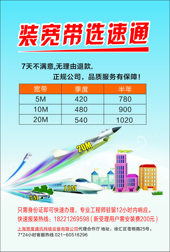 速通宽带单页cdr矢量模版下载