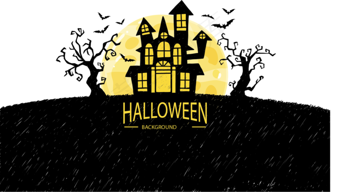 万圣节节日卡通素材城堡