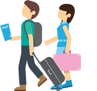 旅行人物男女卡通