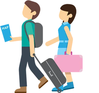 旅行人物男女卡通