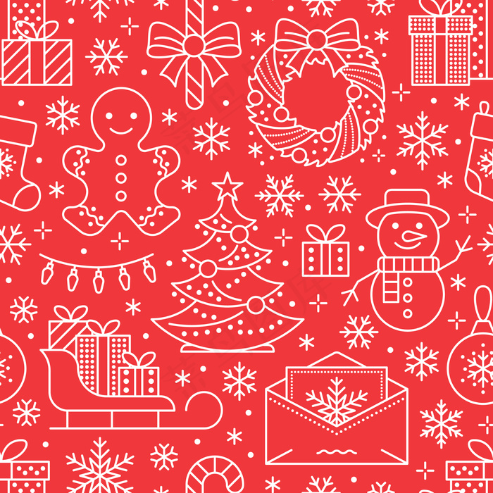 线性圣诞元素