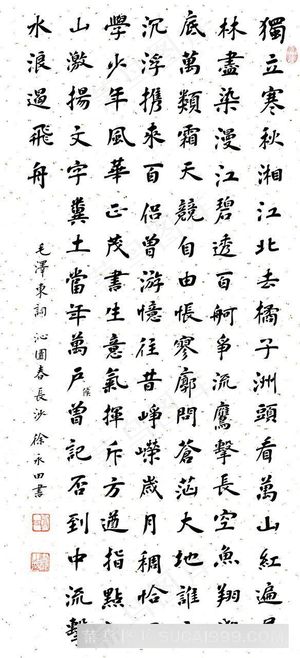 徐永田书沁园春长沙