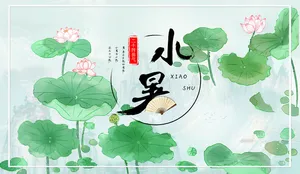 小暑荷花背景