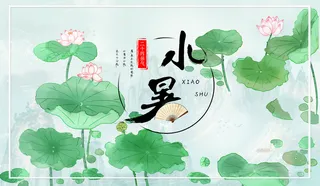 小暑荷花背景