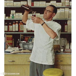 诺曼 · 洛克威尔手绘酒杯眼镜男艺术装饰画 诺曼 · 洛克威尔手绘酒杯眼镜男艺术装饰画