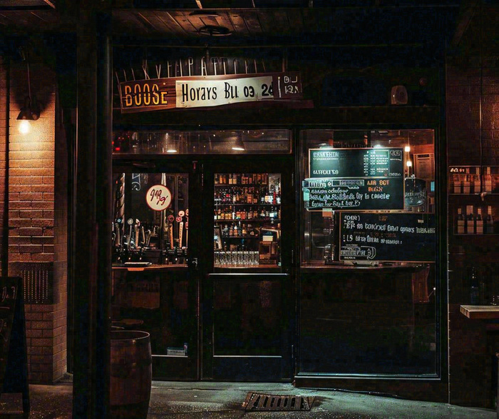 夜晚街道美食小店户外灯光摄影