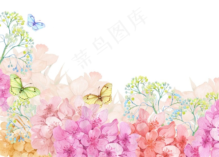 清新手绘水彩花朵高清图片