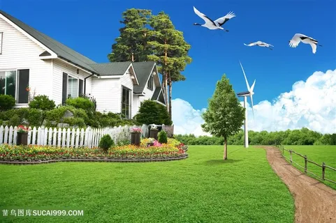 草地乡村美景韩式自然背景 草地乡村美景韩式自然背景