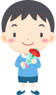 母亲节男孩鲜花祝福矢量图片 母亲节男孩鲜花祝福矢量图片