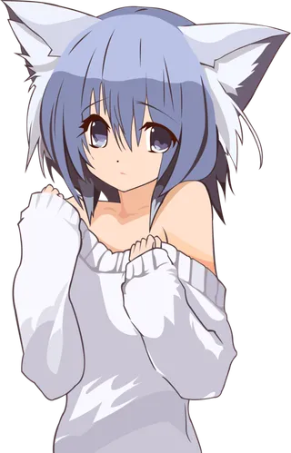 毛衣猫咪女孩卡通素材