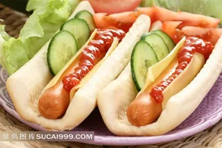 高清美味面包热狗素材图片下载