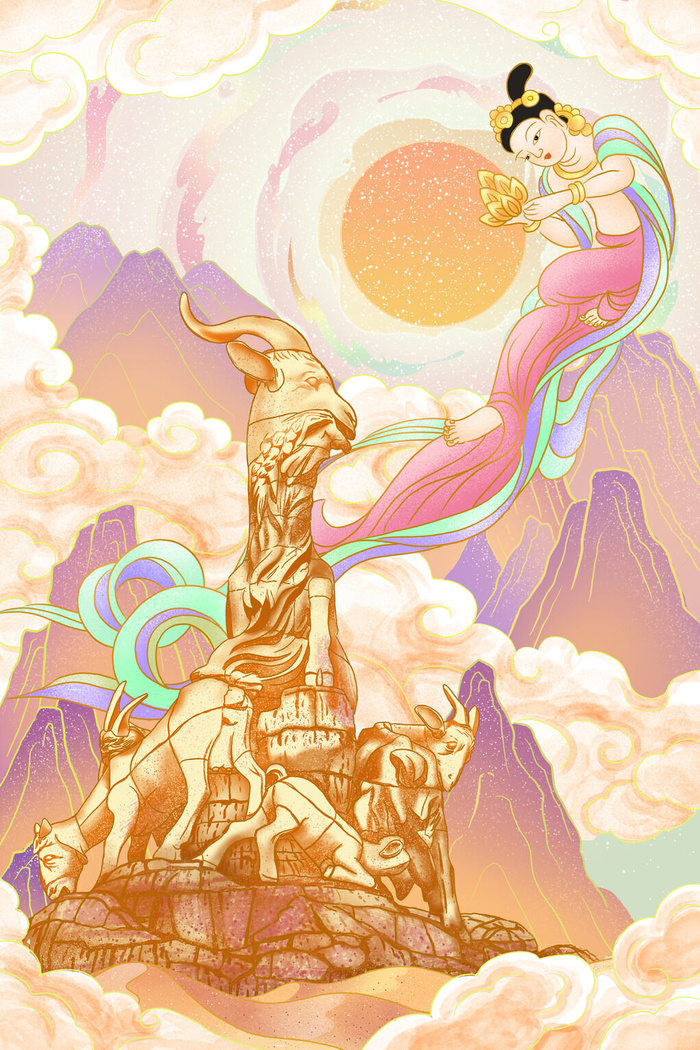 敦煌系列国潮插画