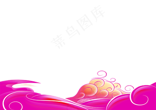 彩云 古典云 祥云图案 祥云素材 创意祥云  三色云 花边花纹 免抠