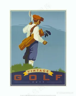 高尔夫球时尚艺术时尚插画