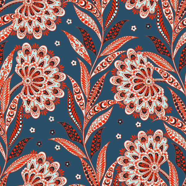 花卉唯美手绘花朵面料纹理手机壳布料面料印花服装矢量图案素材