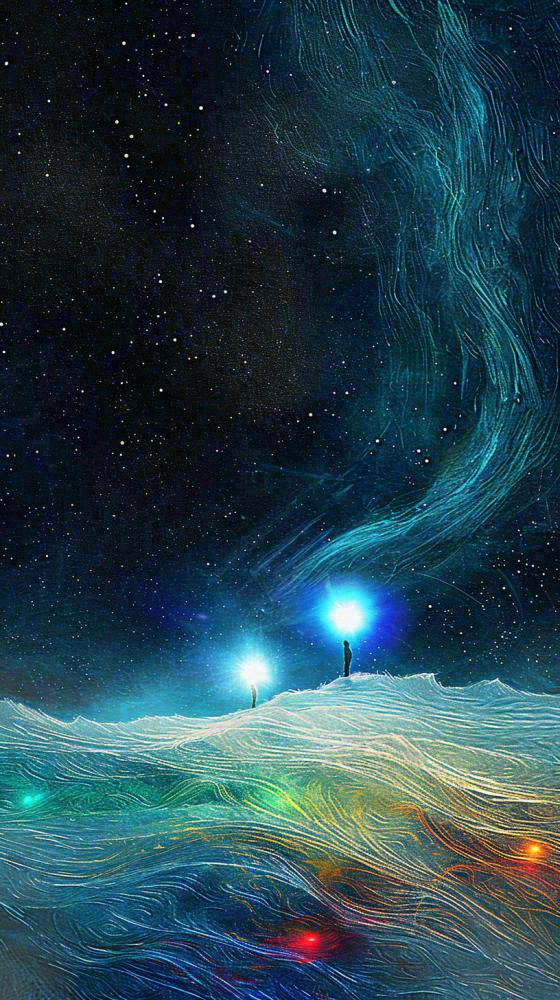 夜晚天空科幻绚丽星空(816x1456)