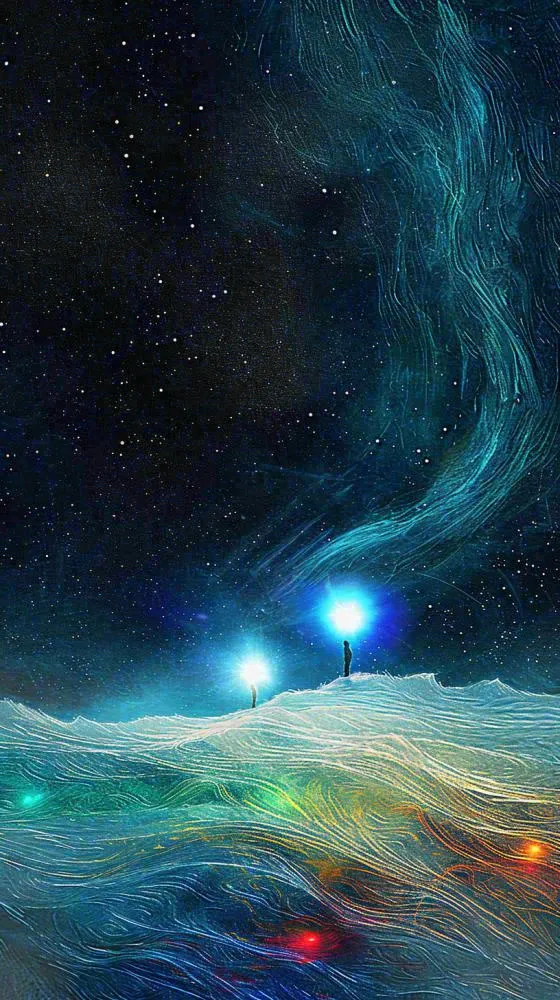 夜晚天空科幻绚丽星空(816x1456)