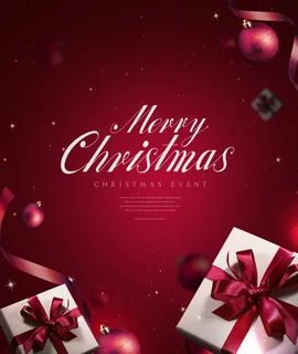 圣诞节圣诞树圣诞老人闪亮装饰电商促销折扣海报