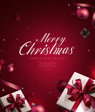 圣诞节圣诞树圣诞老人闪亮装饰电商促销折扣海报